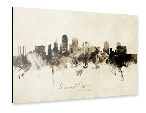 Alu-Dibond "Kansas City Missouri Skyline Sepia" 30x20 cm artboxONE