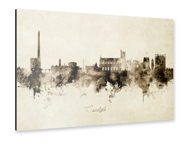 Alu-Dibond "Carlisle England Skyline Sepia" 30x20 cm artboxONE