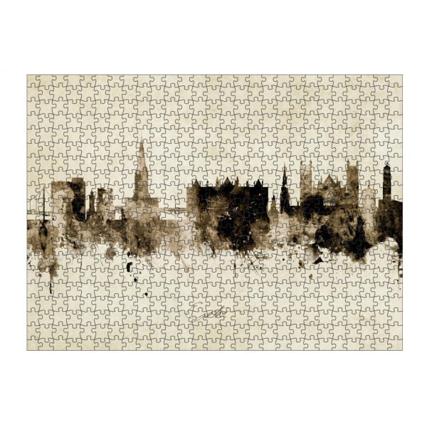 artboxONE Puzzle "Exeter England Skyline Sepia" artboxONE - Städte - Exeter,England,Skyline,Cityscape,Stadtbild,Watercolor,Painting - Bild exeter