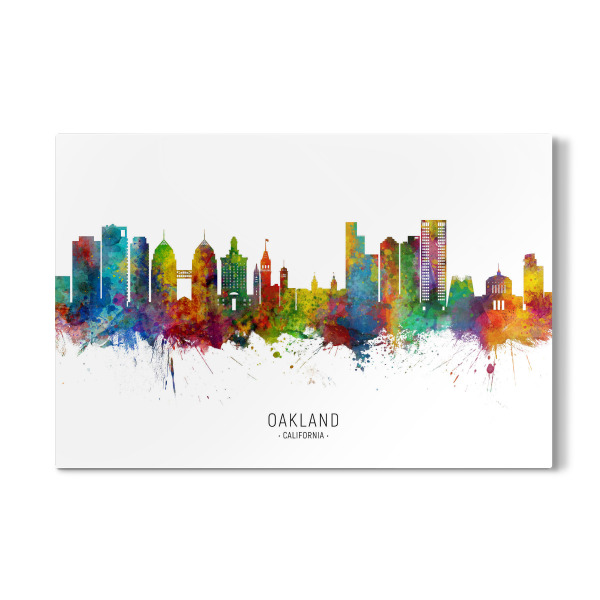 Galerie-Print "Oakland California Skyline txt" 30x20 cm artboxONE