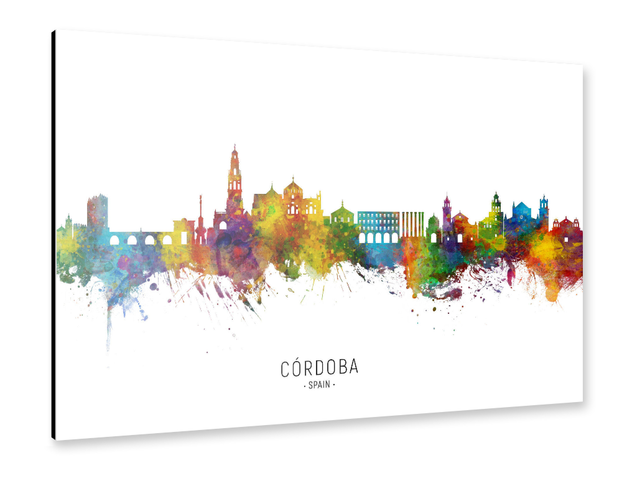 Alu-Dibond "Córdoba Spain Skyline txt" 30x20 cm artboxONE