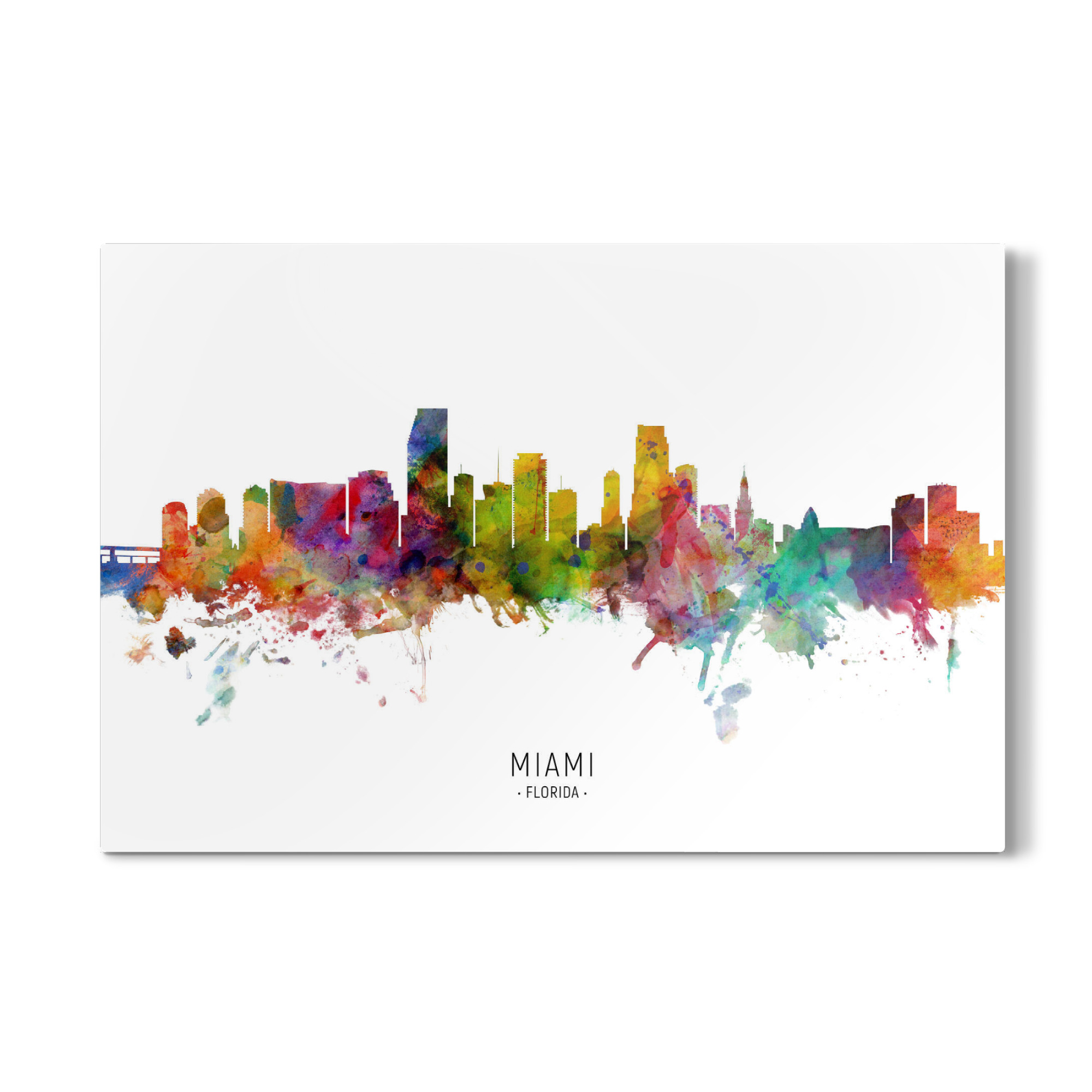 Galerie-Print "Miami Florida Skyline txt" 75x50 cm artboxONE
