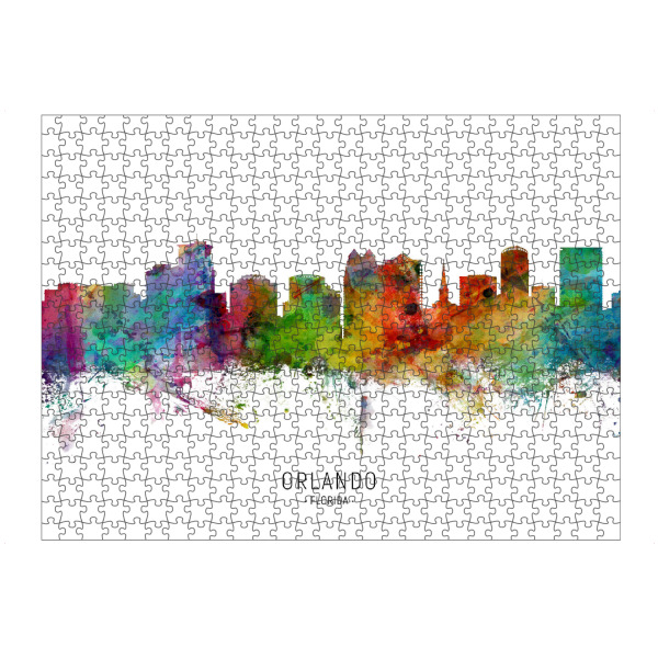 artboxONE Puzzle "Orlando Florida Skyline txt" artboxONE - Städte - Orlando,Florida,Skyline,Cityscape,Stadtbild,Watercolor,Painting