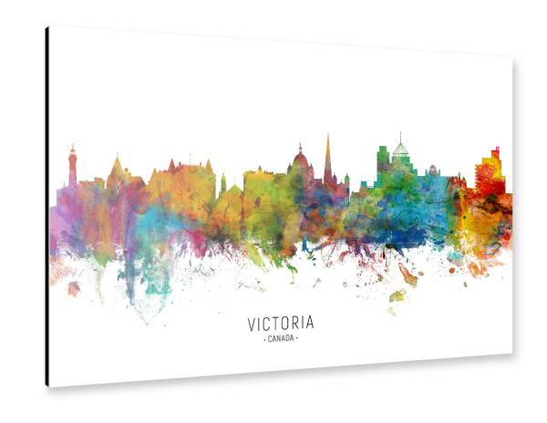 Alu-Dibond "Victoria Canada Skyline txt" 30x20 cm artboxONE