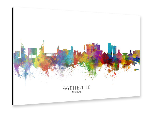 Alu-Dibond "Fayetteville Arkansas Skyline txt" 30x20 cm artboxONE