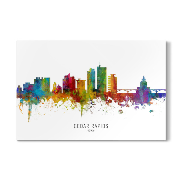 Galerie-Print "Cedar Rapids Iowa Skyline txt" 30x20 cm artboxONE