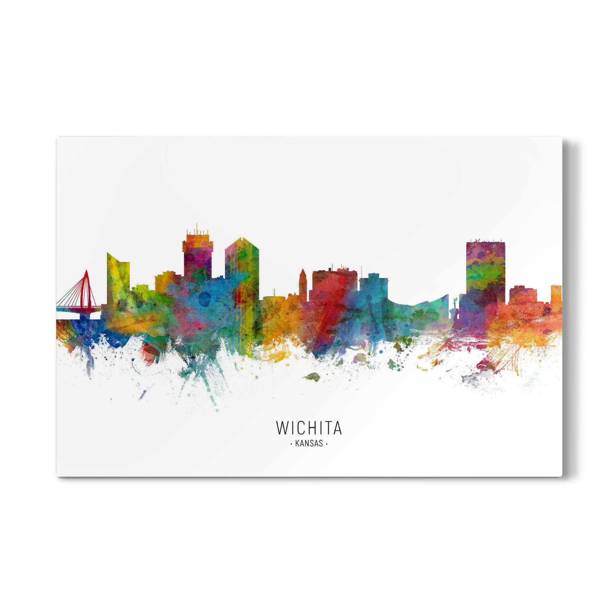 Galerie-Print "Wichita Kansas Skyline txt" 30x20 cm artboxONE
