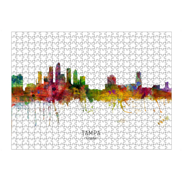 artboxONE Puzzle "Tampa Florida Skyline txt" artboxONE - Städte - Tampa,Florida,Skyline,Cityscape,Stadtbild,Watercolor,Painting - Bild tampa