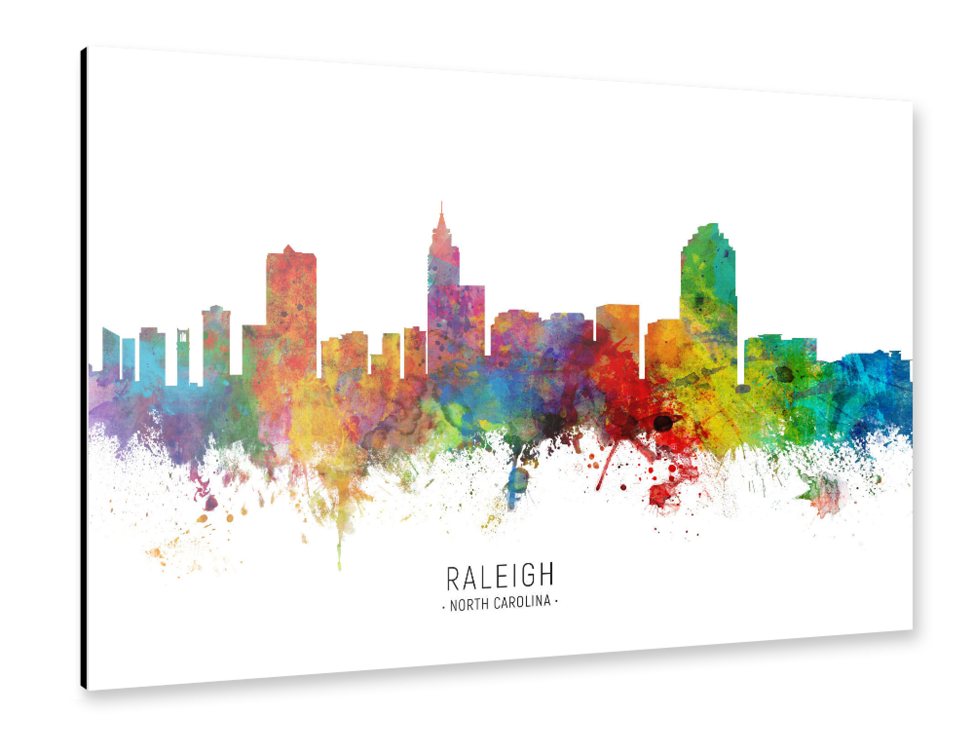 Alu-Dibond "Raleigh North Carolina Skyline txt" 75x50 cm artboxONE