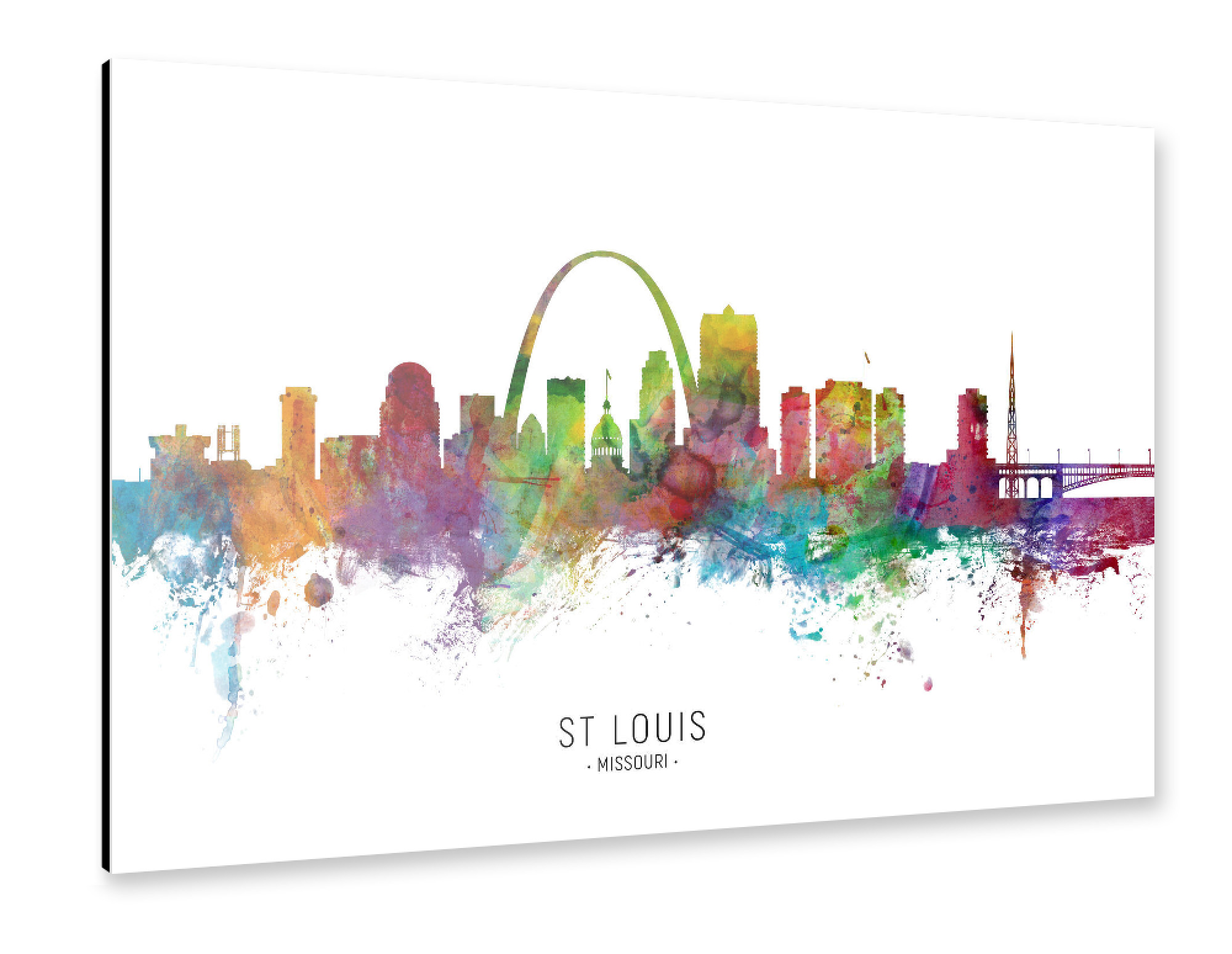 Alu-Dibond "St Louis Missouri Skyline txt" 30x20 cm artboxONE