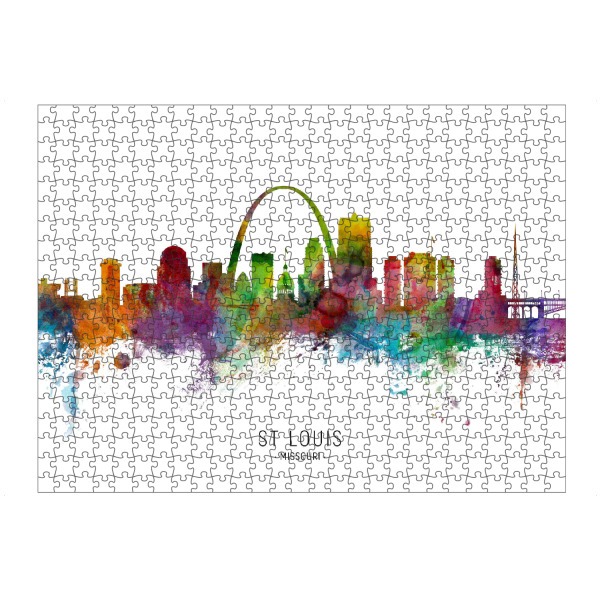 artboxONE Puzzle "St Louis Missouri Skyline txt" artboxONE - Städte - St louis,Missouri,Skyline,Cityscape,Stadtbild,Watercolor,Painting