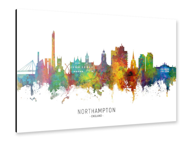Alu-Dibond "Northampton England Skyline txt" 30x20 cm artboxONE