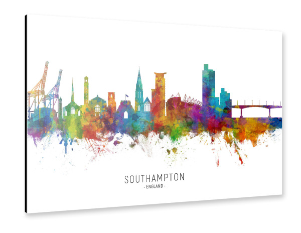 Alu-Dibond "Southampton England Skyline txt" 30x20 cm artboxONE
