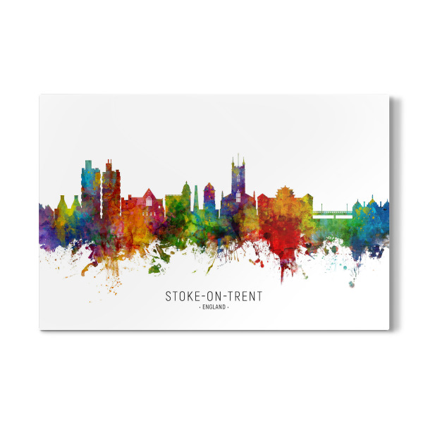 Galerie-Print "Stoke-on-Trent England Skyline txt" 30x20 cm artboxONE