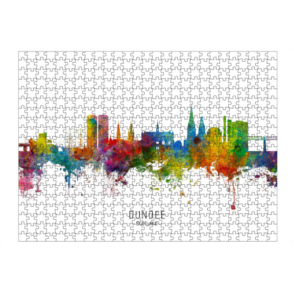 artboxONE Puzzle "Dundee Scotland Skyline txt" artboxONE - Städte - Dundee,Scotland,Skyline,Cityscape,Stadtbild,Watercolor,Painting - Bild dundee