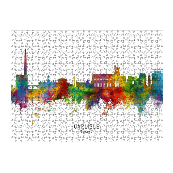 artboxONE Puzzle "Carlisle England Skyline txt" artboxONE - Städte - Carlisle,England,Skyline,Cityscape,Stadtbild,Watercolor,Painting