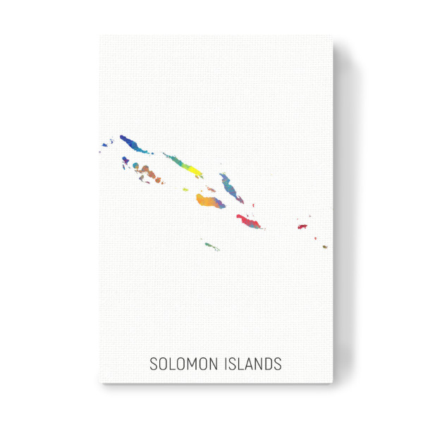 Leinwandbild "Solomon Islands Watercolor Map" artboxONE - Kartografie - Solomon islands,Map,Watercolor,Painting