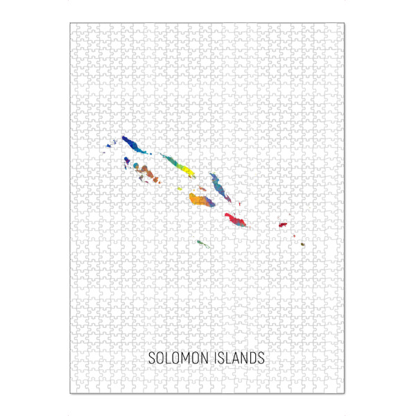 Puzzle Ravensburger "Solomon Islands Watercolor Map" artboxONE - Kartografie - Solomon islands,Map,Watercolor,Painting - Bild solomon islands