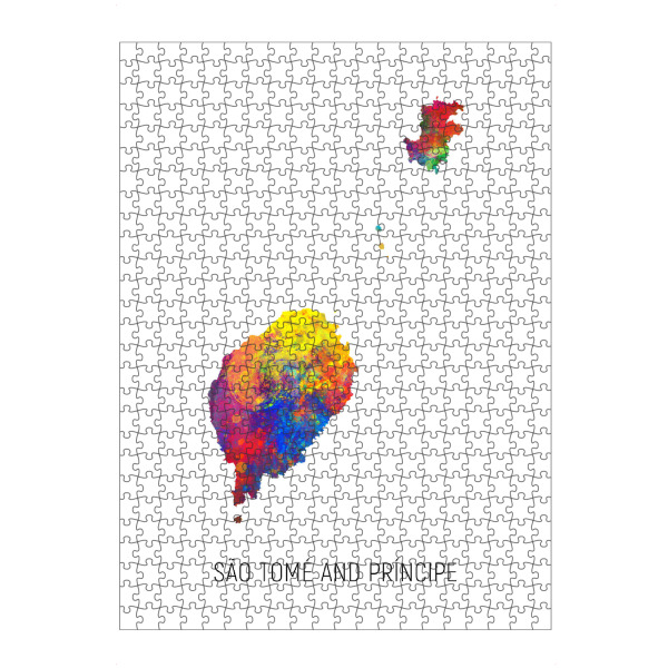 artboxONE Puzzle "São Tomé and Príncipe Map" artboxONE - Kartografie - São tomé and príncipe,Map,Watercolor,Painting