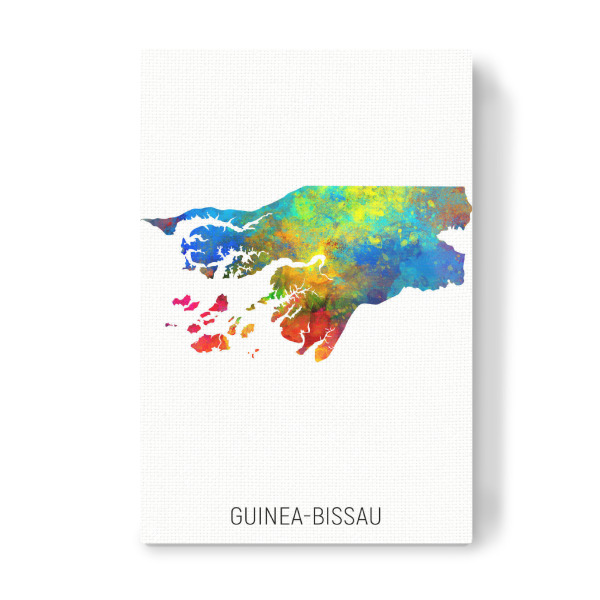 Leinwandbild "Guinea-Bissau Watercolor Map" artboxONE - Kartografie - Guinea-bissau,Map,Watercolor,Painting