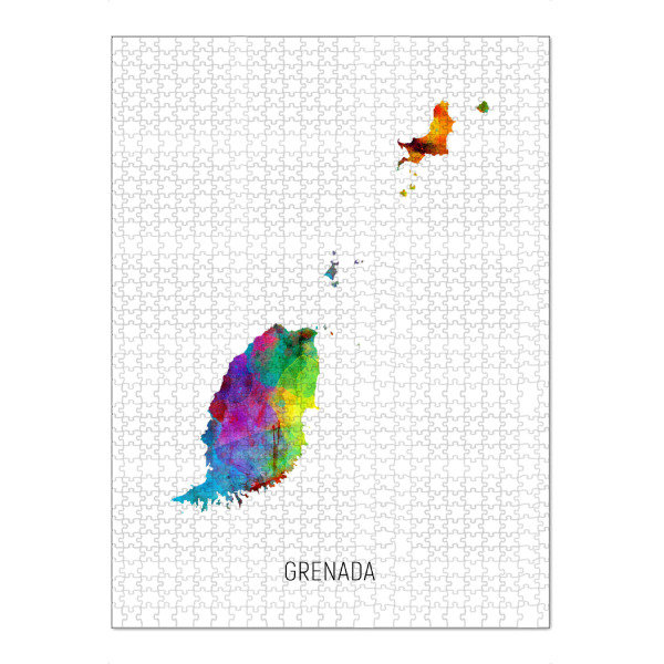Puzzle Ravensburger "Grenada Watercolor Map" artboxONE - Kartografie - Grenada,Map,Watercolor,Painting - Bild grenada