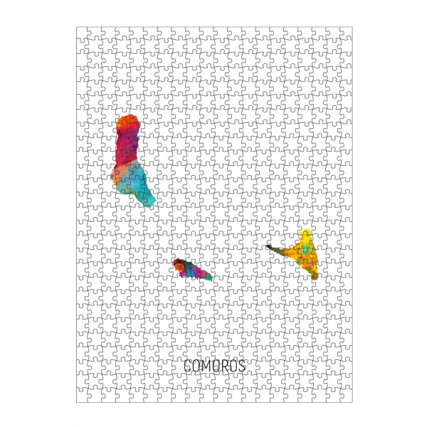 artboxONE Puzzle "Comoros Watercolor Map" artboxONE - Kartografie - Comoros,Map,Watercolor,Painting - Bild comoros