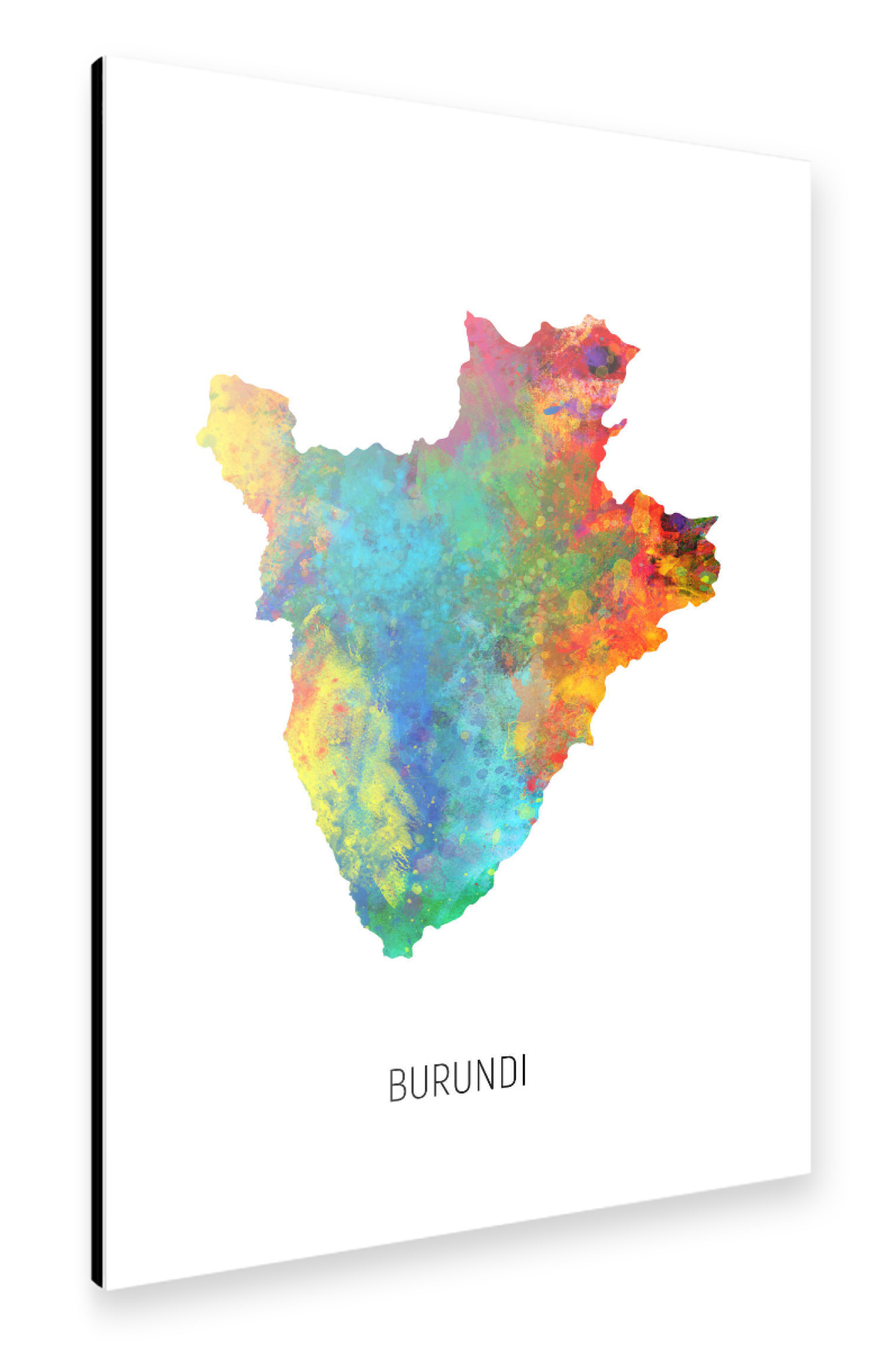 Alu-Dibond "Burundi Watercolor Map" 75x50 cm artboxONE