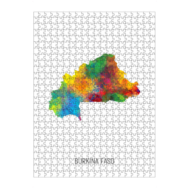 artboxONE Puzzle "Burkina Faso Watercolor Map" artboxONE - Kartografie - Burkina faso,Map,Watercolor,Painting - Bild burkina faso
