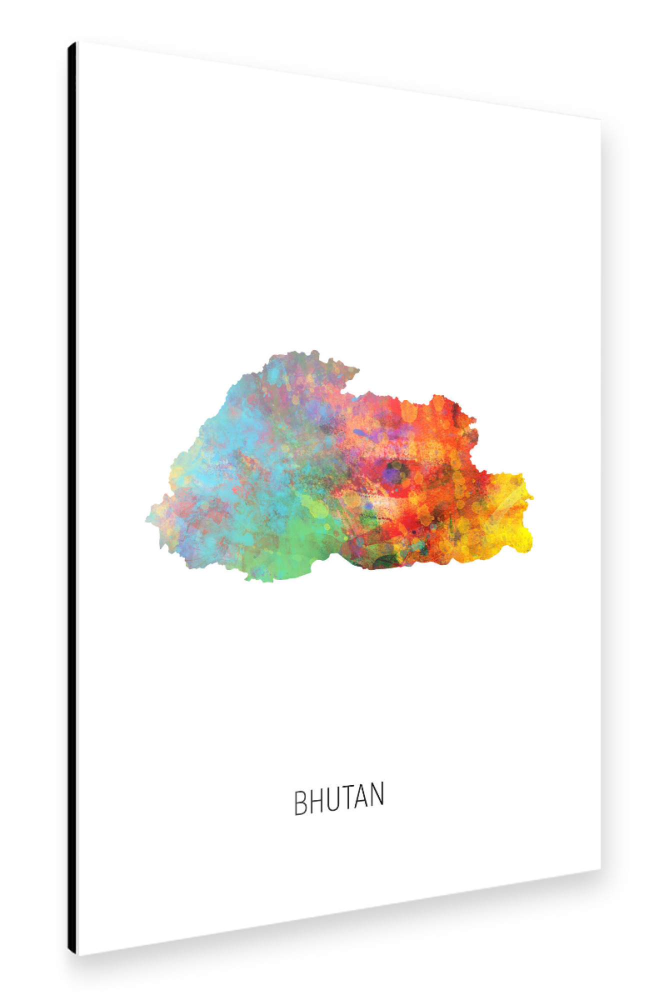 Alu-Dibond "Bhutan Watercolor Map" 75x50 cm artboxONE