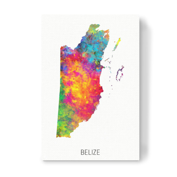 Leinwandbild "Belize Watercolor Map" artboxONE - Kartografie - Belize,Map,Watercolor,Painting