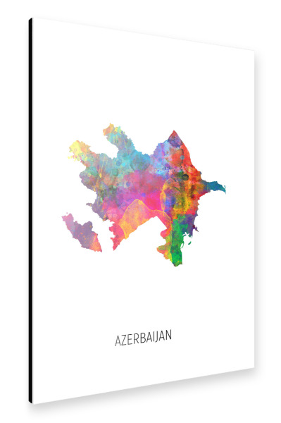Alu-Dibond "Azerbaijan Watercolor Map" 30x20 cm artboxONE
