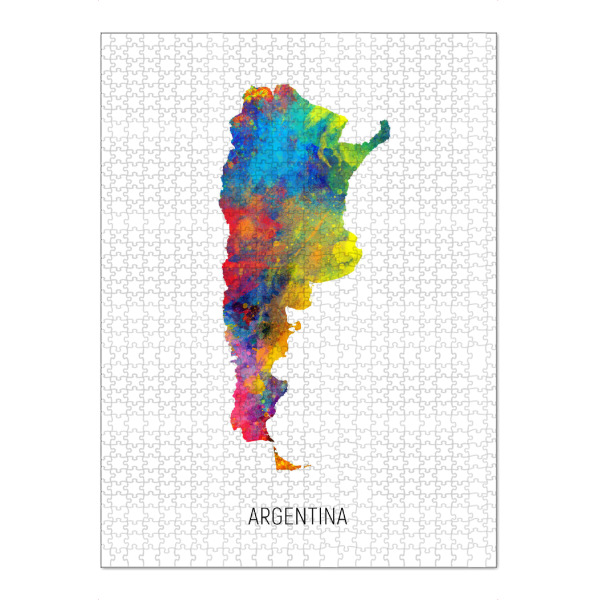 Puzzle Ravensburger "Argentina Watercolor Map" artboxONE - Kartografie - Argentina,Map,Watercolor,Painting - Bild argentina