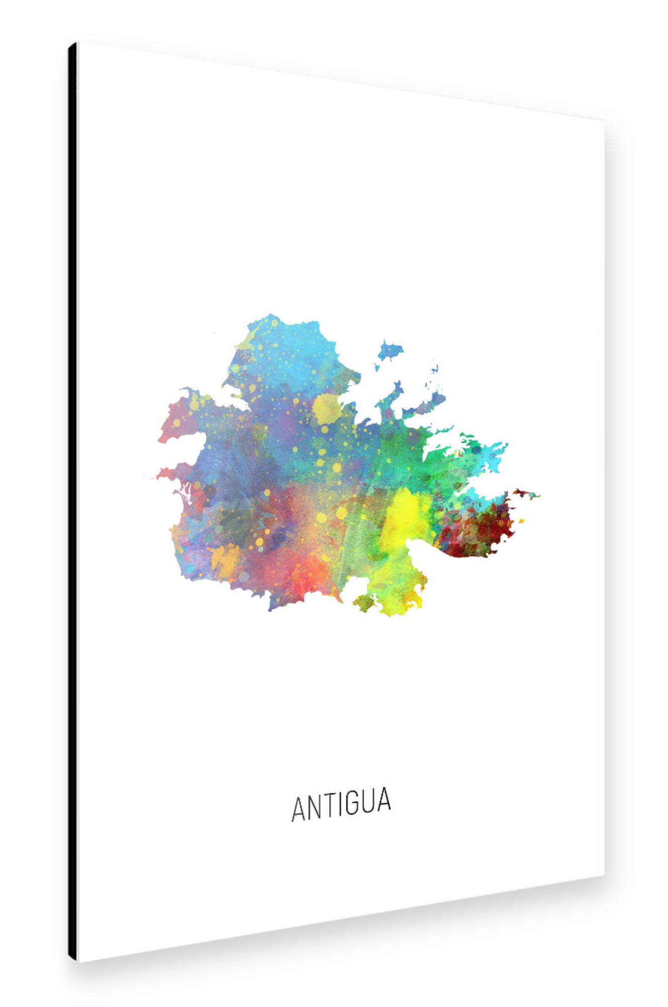 Alu-Dibond "Antigua Watercolor Map" 75x50 cm artboxONE