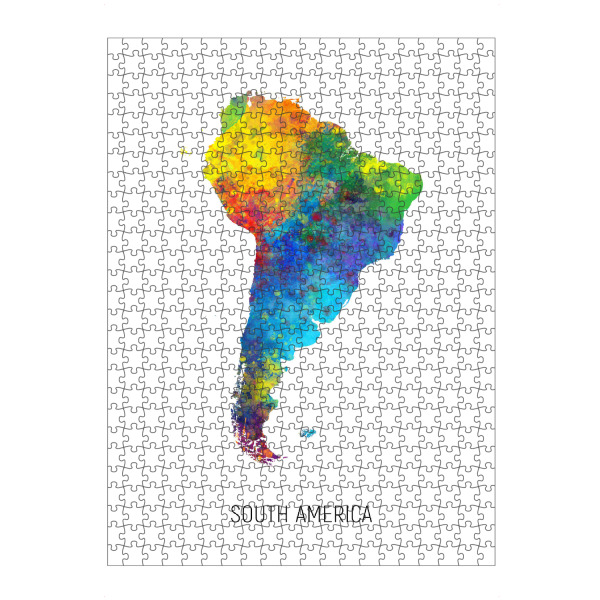 Puzzle Ravensburger "South America Watercolor Map" artboxONE - Kartografie - South america,Map,Watercolor,Painting,Latin amercia