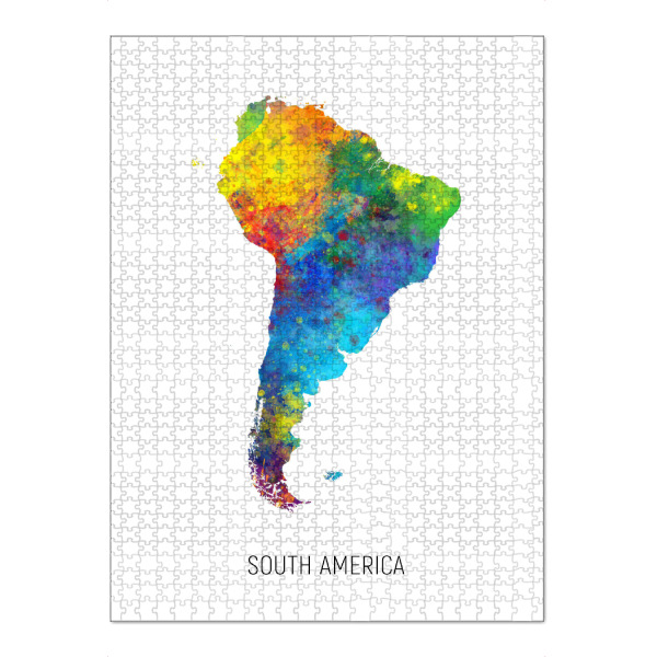 Puzzle Ravensburger "South America Watercolor Map" artboxONE - Kartografie - South america,Map,Watercolor,Painting,Latin amercia