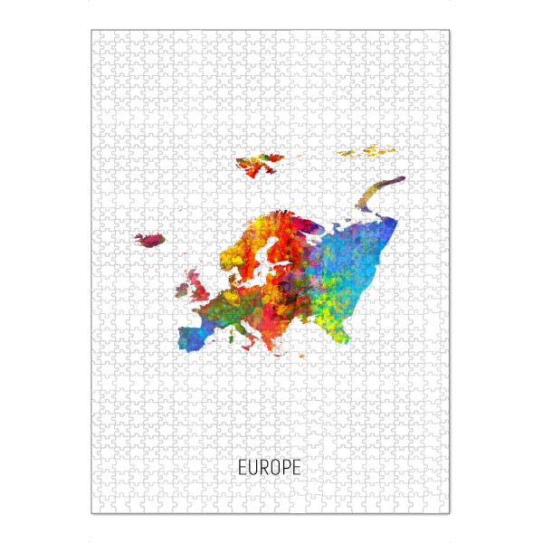 Puzzle Ravensburger "Europe Watercolor Map" artboxONE - Kartografie - Europe,Map,Watercolor,Painting - Bild europe