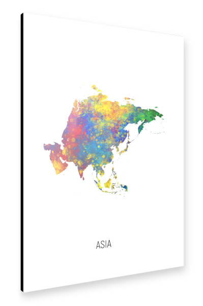 Alu-Dibond "Asia Watercolor Map" 30x20 cm artboxONE