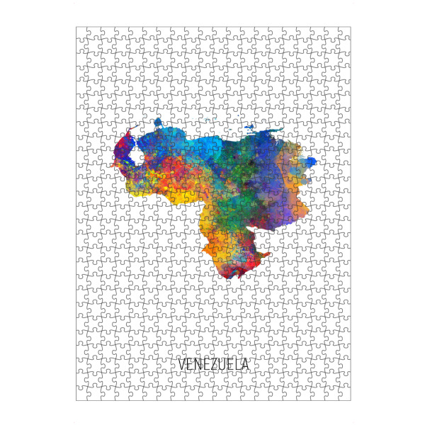 Puzzle Ravensburger "Venezuela Watercolor Map" artboxONE - Kartografie - Venezuela,Map,Watercolor,Painting - Bild venezuela
