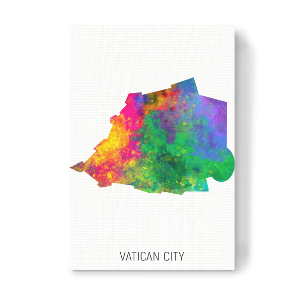 Leinwandbild "Vatican City Watercolor Map" artboxONE - Kartografie - Vatican city,Map,Watercolor,Painting