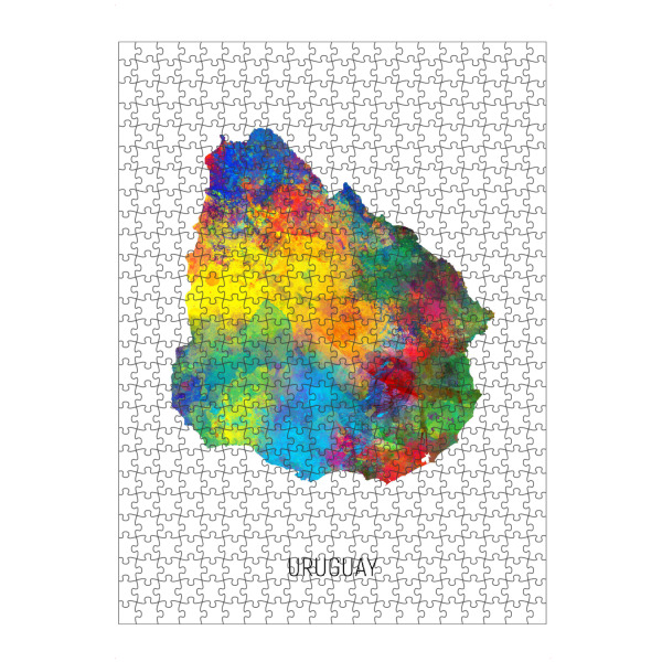 Puzzle Ravensburger "Uruguay Watercolor Map" artboxONE - Kartografie - Uruguay,Map,Watercolor,Painting - Bild uruguay
