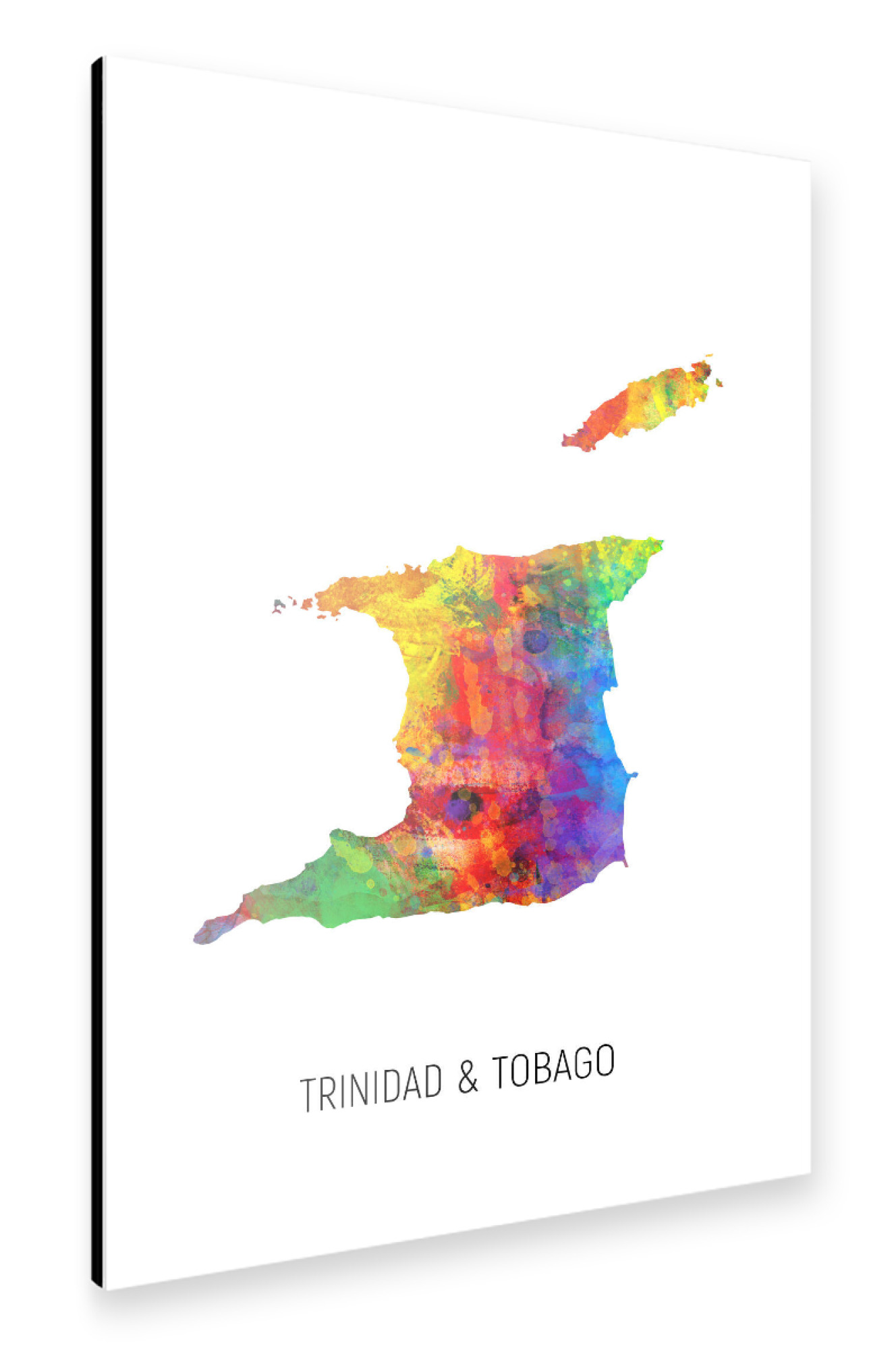 Alu-Dibond "Trinidad & Tobago Watercolor Map" 75x50 cm artboxONE