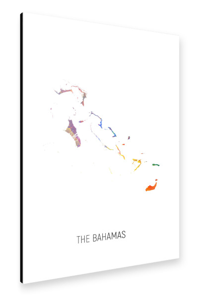 Alu-Dibond "The Bahamas Watercolor Map" 30x20 cm artboxONE