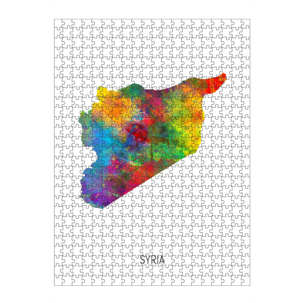 artboxONE Puzzle "Syria Watercolor Map" artboxONE - Kartografie - Syria,Map,Watercolor,Painting - Bild syria
