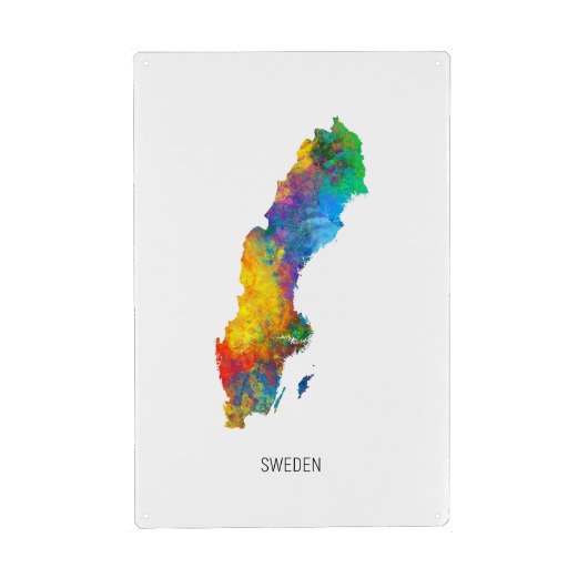 Sweden Watercolor Map