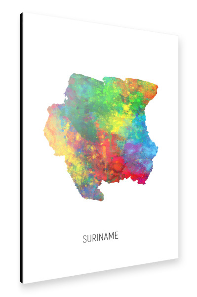 Alu-Dibond "Suriname Watercolor Map" 30x20 cm artboxONE