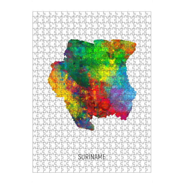 Puzzle Ravensburger "Suriname Watercolor Map" artboxONE - Kartografie - Suriname,Map,Watercolor,Painting - Bild suriname