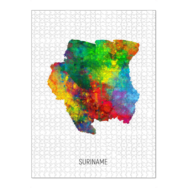 Puzzle Ravensburger "Suriname Watercolor Map" artboxONE - Kartografie - Suriname,Map,Watercolor,Painting - Bild suriname
