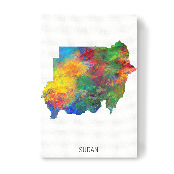 Leinwandbild "Sudan Watercolor Map" artboxONE - Kartografie - Sudan,Map,Watercolor,Painting