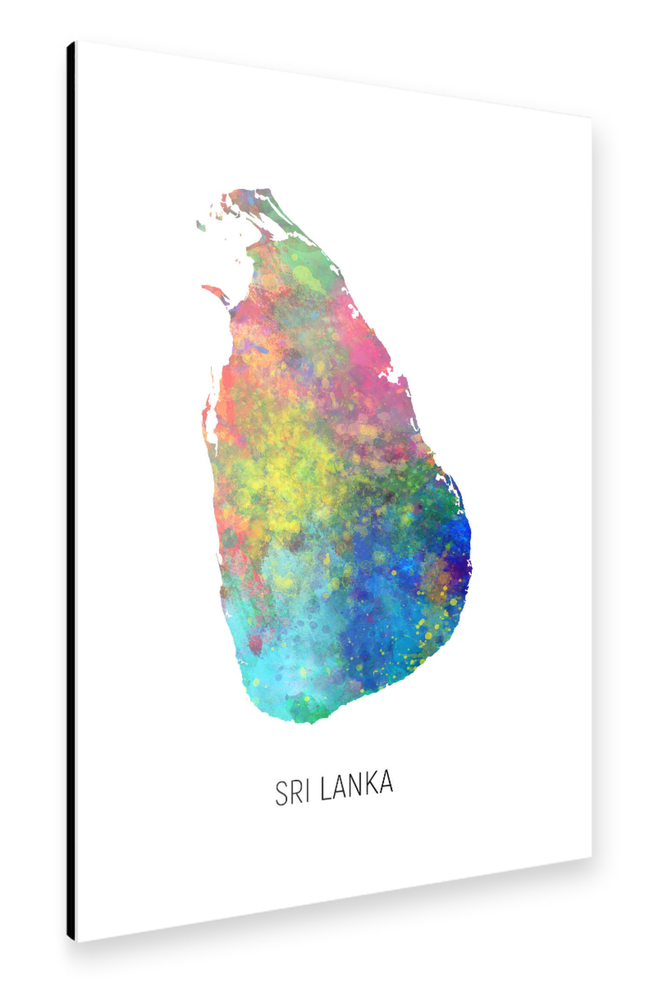 Alu-Dibond "Sri Lanka Watercolor Map" 30x20 cm artboxONE