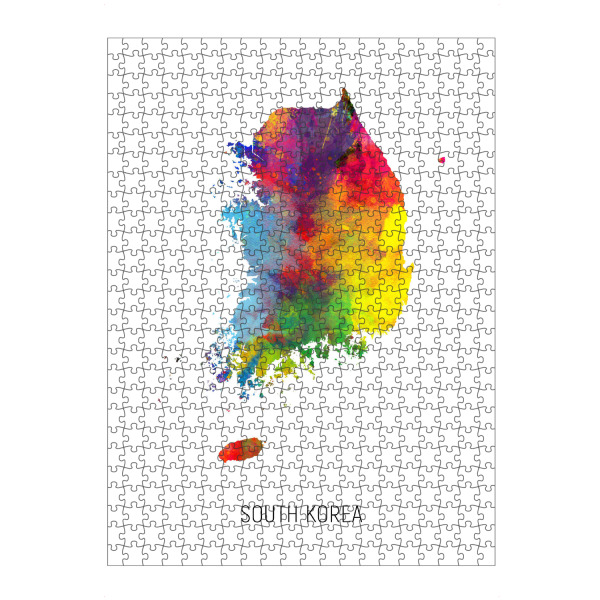 Puzzle Ravensburger "South Korea Watercolor Map" artboxONE - Kartografie - South korea,Map,Watercolor,Painting - Bild south korea